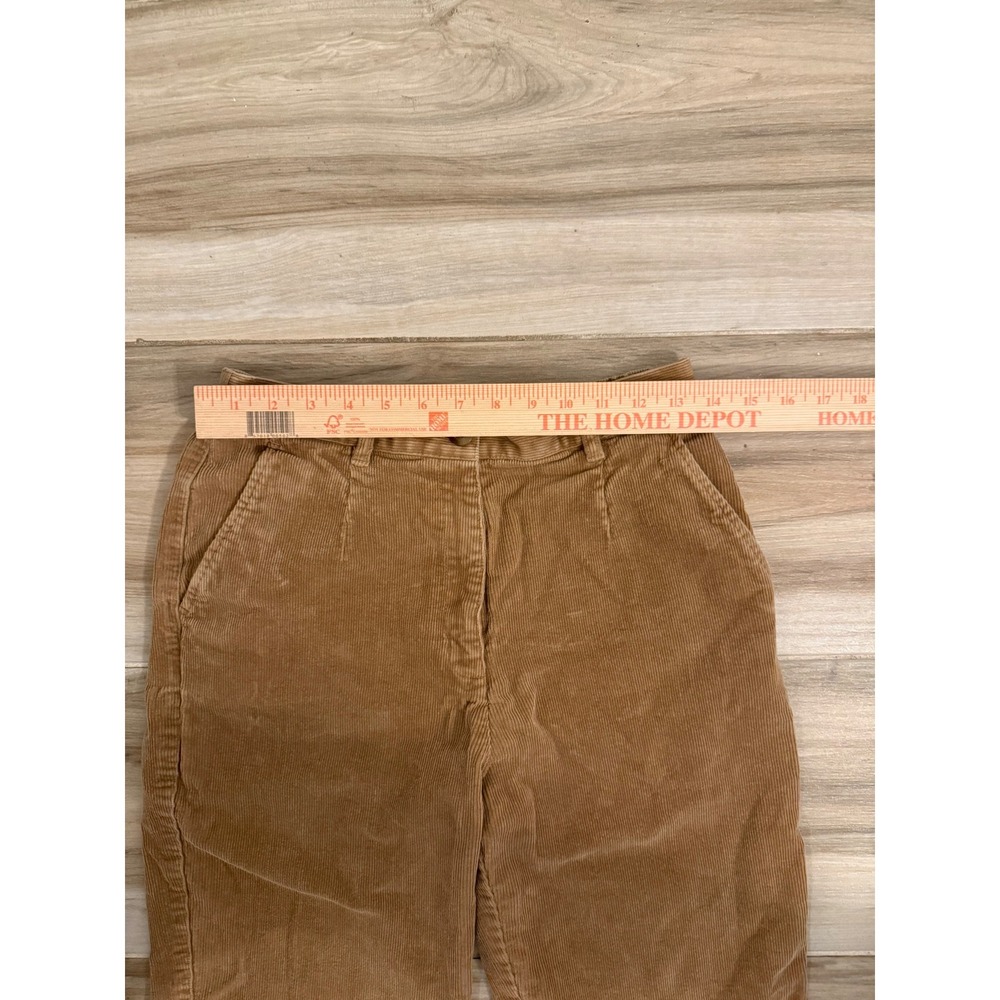 LL Bean Original Fit Corduroy Pants Womens 10 Reg Tan High Rise Straight Leg - Picture 4 of 5